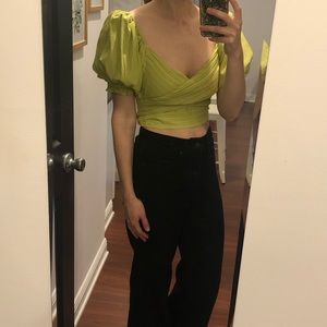 Boutique lime green crop top